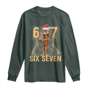 67 Six Seven Italian Brainrot Meme Long Sleeve Shirt Funny Tung Tung Tung Sahur Christmas TS14 Dark Forest Green Print Your Wear