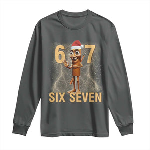67 Six Seven Italian Brainrot Meme Long Sleeve Shirt Funny Tung Tung Tung Sahur Christmas TS14 Dark Heather Print Your Wear