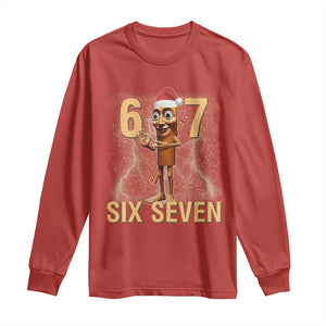67 Six Seven Italian Brainrot Meme Long Sleeve Shirt Funny Tung Tung Tung Sahur Christmas TS14 Red Print Your Wear