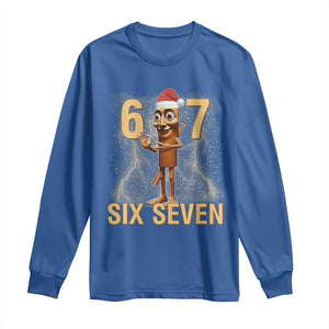 67 Six Seven Italian Brainrot Meme Long Sleeve Shirt Funny Tung Tung Tung Sahur Christmas TS14 Royal Blue Print Your Wear