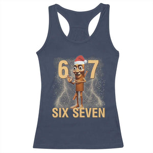 67 Six Seven Italian Brainrot Meme Racerback Tank Top Funny Tung Tung Tung Sahur Christmas TS14 Navy Print Your Wear