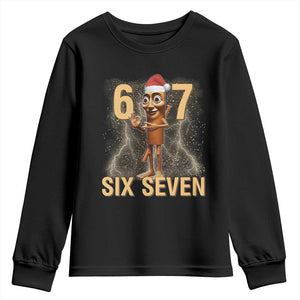 67 Six Seven Italian Brainrot Meme Youth Sweatshirt Funny Tung Tung Tung Sahur Christmas TS14 Black Print Your Wear