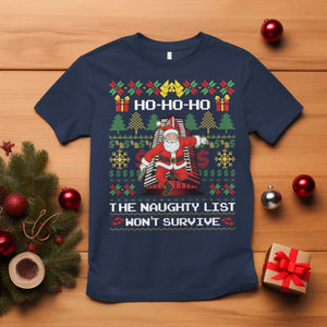 Nakatomi Plaza Christmas T Shirt Funny Santa Gun Cosplay Xmas TS14 Navy Print Your Wear