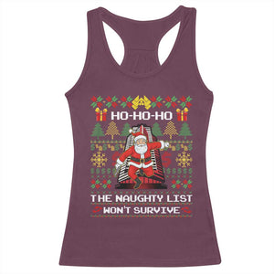 Nakatomi Plaza Christmas Racerback Tank Top Funny Santa Gun Cosplay Xmas TS14 Maroon Print Your Wear