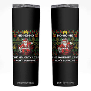 Nakatomi Plaza Christmas Skinny Tumbler Funny Santa Gun Cosplay Xmas TS14 Black Print Your Wear