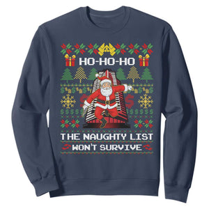 Nakatomi Plaza Christmas Sweatshirt Funny Santa Gun Cosplay Xmas TS14 Navy Print Your Wear