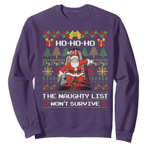 Nakatomi Plaza Christmas Sweatshirt Funny Santa Gun Cosplay Xmas TS14 Purple Print Your Wear