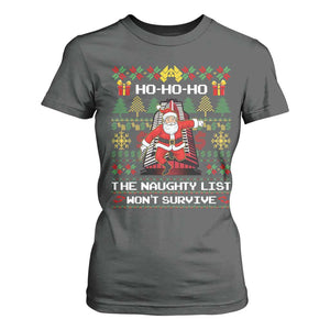Nakatomi Plaza Christmas T Shirt For Women Funny Santa Gun Cosplay Xmas TS14 Dark Heather Print Your Wear