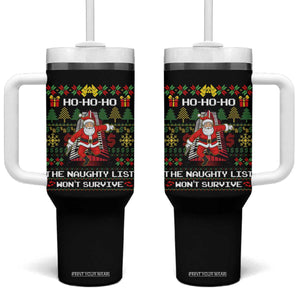 Nakatomi Plaza Christmas Tumbler With Handle Funny Santa Gun Cosplay Xmas TS14 One Size: 40 oz Black Print Your Wear