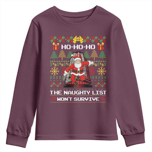 Nakatomi Plaza Christmas Youth Sweatshirt Funny Santa Gun Cosplay Xmas TS14 Maroon Print Your Wear