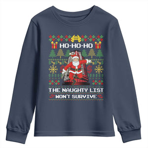 Nakatomi Plaza Christmas Youth Sweatshirt Funny Santa Gun Cosplay Xmas TS14 Navy Print Your Wear