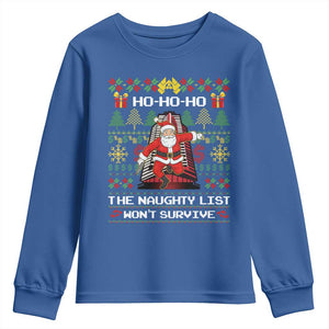 Nakatomi Plaza Christmas Youth Sweatshirt Funny Santa Gun Cosplay Xmas TS14 Royal Blue Print Your Wear