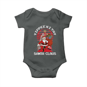 Nakatomi Plaza Christmas Baby Onesie Yippee Ki Yay Santa Claus TS14 Dark Heather Print Your Wear