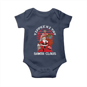 Nakatomi Plaza Christmas Baby Onesie Yippee Ki Yay Santa Claus TS14 Navy Print Your Wear