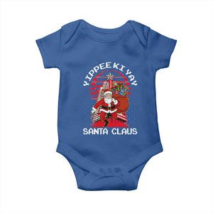 Nakatomi Plaza Christmas Baby Onesie Yippee Ki Yay Santa Claus TS14 Royal Blue Print Your Wear