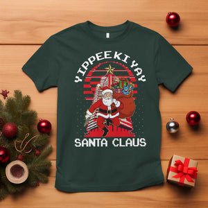 Nakatomi Plaza Christmas T Shirt Yippee Ki Yay Santa Claus TS14 Dark Forest Green Print Your Wear