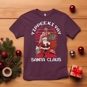 Nakatomi Plaza Christmas T Shirt Yippee Ki Yay Santa Claus TS14 Maroon Print Your Wear