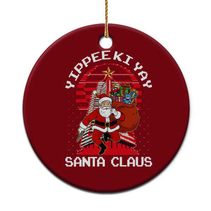 Nakatomi Plaza Christmas Ceramic Ornament Yippee Ki Yay Santa Claus TS14 1pc Red Print Your Wear