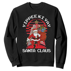Nakatomi Plaza Christmas Sweatshirt Yippee Ki Yay Santa Claus TS14 Black Print Your Wear