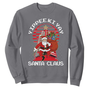 Nakatomi Plaza Christmas Sweatshirt Yippee Ki Yay Santa Claus TS14 Charcoal Print Your Wear