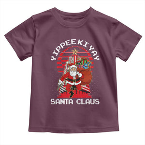 Nakatomi Plaza Christmas Toddler T Shirt Yippee Ki Yay Santa Claus TS14 Maroon Print Your Wear
