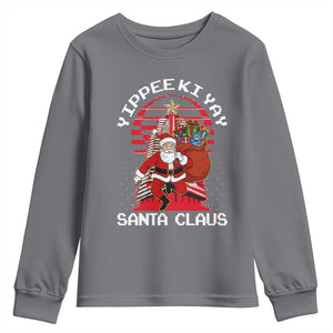 Nakatomi Plaza Christmas Youth Sweatshirt Yippee Ki Yay Santa Claus TS14 Charcoal Print Your Wear