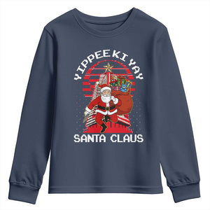 Nakatomi Plaza Christmas Youth Sweatshirt Yippee Ki Yay Santa Claus TS14 Navy Print Your Wear