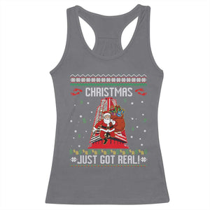 Nakatomi Plaza Christmas Racerback Tank Top Just Got Real TS14 Charcoal Print Your Wear