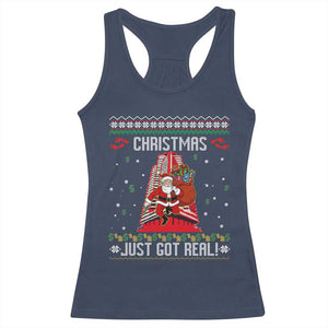 Nakatomi Plaza Christmas Racerback Tank Top Just Got Real TS14 Navy Print Your Wear