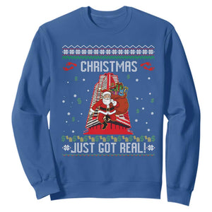 Nakatomi Plaza Christmas Sweatshirt Just Got Real TS14 Royal Blue Print Your Wear