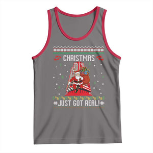 Nakatomi Plaza Christmas Tank Top Just Got Real TS14 Deep Heather Red Print Your Wear