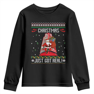 Nakatomi Plaza Christmas Youth Sweatshirt Just Got Real TS14 Black Print Your Wear