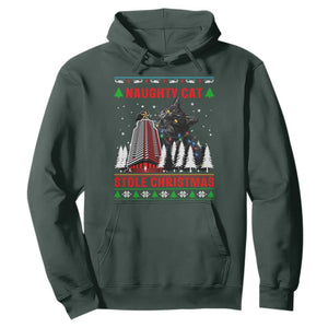 Nakatomi Plaza Christmas Hoodie Funny Naughty Santa Cat Humor TS14 Dark Forest Green Print Your Wear