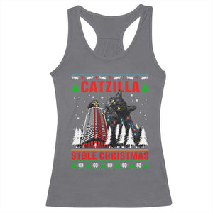 Nakatomi Plaza Christmas Racerback Tank Top Funny Catzilla Monster Xmas TS14 Charcoal Print Your Wear