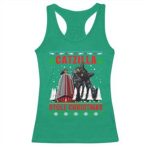 Nakatomi Plaza Christmas Racerback Tank Top Funny Catzilla Monster Xmas TS14 Irish Green Print Your Wear