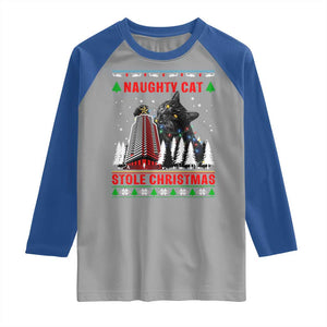 Nakatomi Plaza Christmas Raglan Shirt Funny Naughty Santa Cat Humor TS14 Sport Gray Royal Print Your Wear