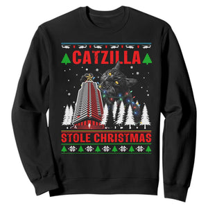 Nakatomi Plaza Christmas Sweatshirt Funny Catzilla Monster Xmas TS14 Black Print Your Wear