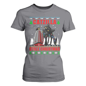 Nakatomi Plaza Christmas T Shirt For Women Funny Catzilla Monster Xmas TS14 Charcoal Print Your Wear