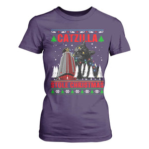 Nakatomi Plaza Christmas T Shirt For Women Funny Catzilla Monster Xmas TS14 Purple Print Your Wear