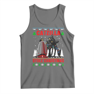 Nakatomi Plaza Christmas Tank Top Funny Catzilla Monster Xmas TS14 Black Heather Print Your Wear