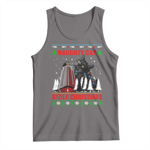 Nakatomi Plaza Christmas Tank Top Funny Naughty Santa Cat Humor TS14 Deep Heather Print Your Wear