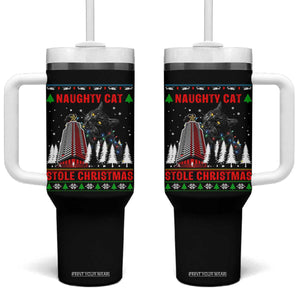 Nakatomi Plaza Christmas Tumbler With Handle Funny Naughty Santa Cat Humor TS14 One Size: 40 oz Black Print Your Wear