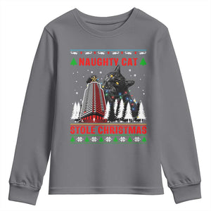 Nakatomi Plaza Christmas Youth Sweatshirt Funny Naughty Santa Cat Humor TS14 Charcoal Print Your Wear