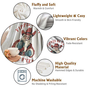 Yippee Ki Yay Mother Fcker Throw Blanket Funny Santa Gun Christmas TS14 Print Your Wear