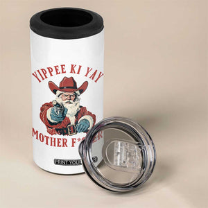Yippee Ki Yay Mother Fcker 4 in 1 Can Cooler Tumbler Funny Santa Gun Christmas TS14 Print Your Wear