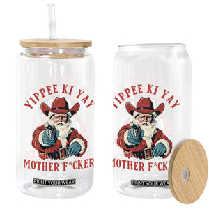 Yippee Ki Yay Mother Fcker Glass Can Funny Santa Gun Christmas TS14 Print Your Wear
