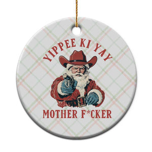 Yippee Ki Yay Mother Fcker Ceramic Ornament Funny Santa Gun Christmas TS14 1pc Christmas Plaid Print Your Wear