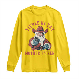Yippee Ki Yay Mother Fcker Long Sleeve Shirt Funny Santa Gun Christmas TS14 Daisy Print Your Wear