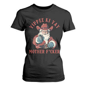 Yippee Ki Yay Mother Fcker T Shirt For Women Funny Santa Gun Christmas TS14 Black Print Your Wear