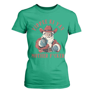 Yippee Ki Yay Mother Fcker T Shirt For Women Funny Santa Gun Christmas TS14 Irish Green Print Your Wear